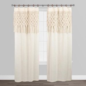 NWOT world market macrame 84” window curtain set